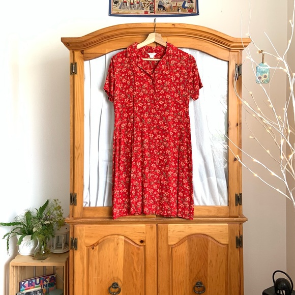 Christopher & Banks Dress size 4, Flower Print Red - Picture 8 of 17